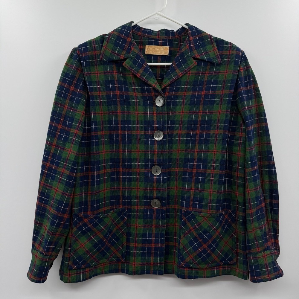 1950s Pendleton 49er Wool Plaid Jacket Womens 16 M L - Tartan Shirt Jacket